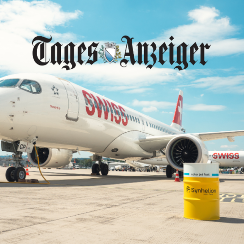 Tages-Anzeiger – Swiss fliegt erstmals 50 Kilometer mit Solartreibstoff